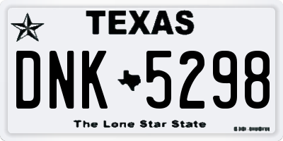 TX license plate DNK5298