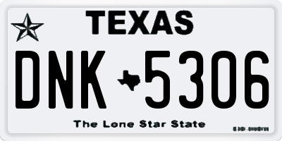 TX license plate DNK5306