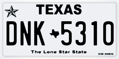 TX license plate DNK5310
