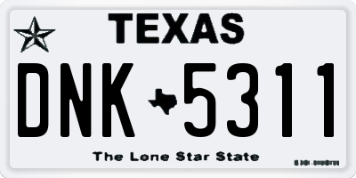 TX license plate DNK5311