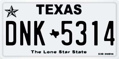 TX license plate DNK5314