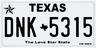 TX license plate DNK5315