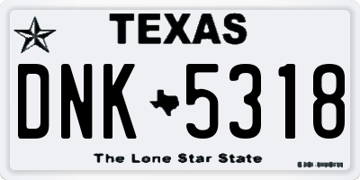 TX license plate DNK5318