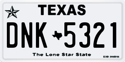 TX license plate DNK5321