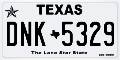 TX license plate DNK5329