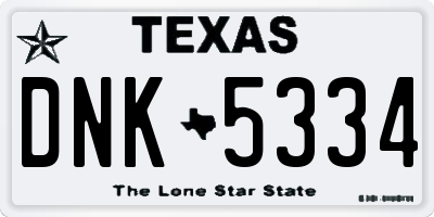 TX license plate DNK5334