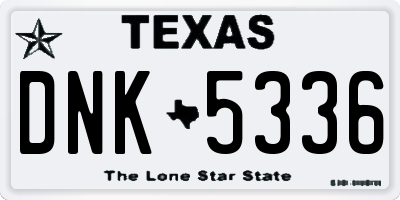 TX license plate DNK5336