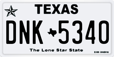 TX license plate DNK5340