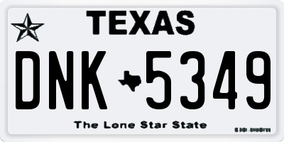 TX license plate DNK5349