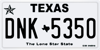TX license plate DNK5350