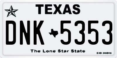 TX license plate DNK5353