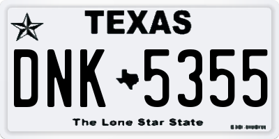 TX license plate DNK5355