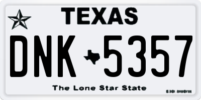 TX license plate DNK5357
