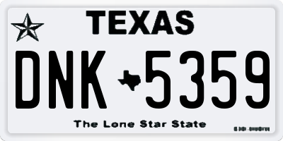 TX license plate DNK5359