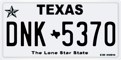 TX license plate DNK5370