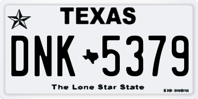 TX license plate DNK5379