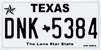 TX license plate DNK5384