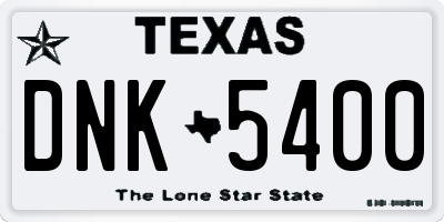 TX license plate DNK5400