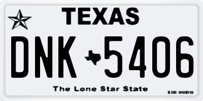 TX license plate DNK5406