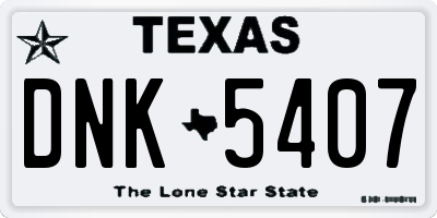 TX license plate DNK5407