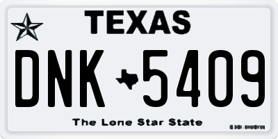 TX license plate DNK5409
