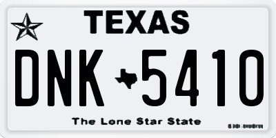 TX license plate DNK5410