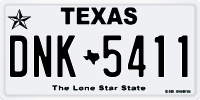 TX license plate DNK5411