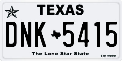 TX license plate DNK5415