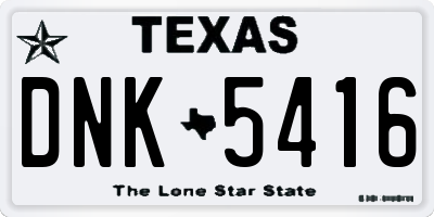 TX license plate DNK5416