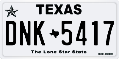 TX license plate DNK5417