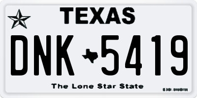 TX license plate DNK5419