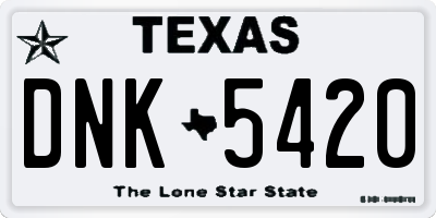 TX license plate DNK5420