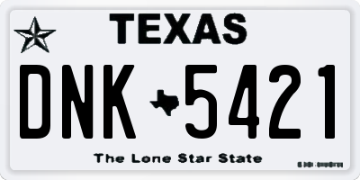 TX license plate DNK5421