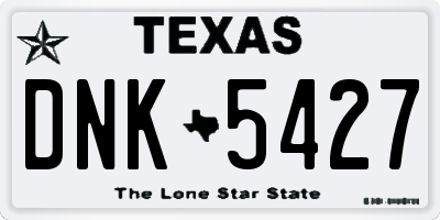 TX license plate DNK5427