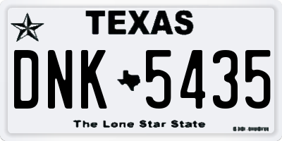 TX license plate DNK5435