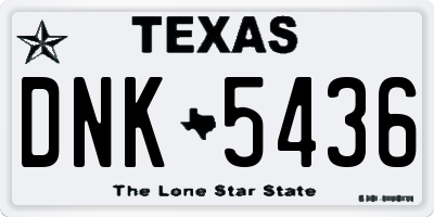 TX license plate DNK5436