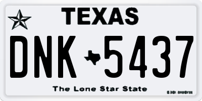 TX license plate DNK5437
