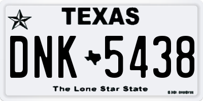 TX license plate DNK5438