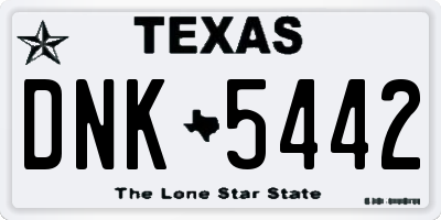 TX license plate DNK5442