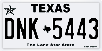 TX license plate DNK5443