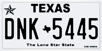 TX license plate DNK5445