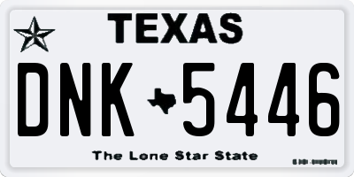 TX license plate DNK5446