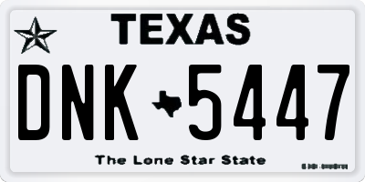 TX license plate DNK5447