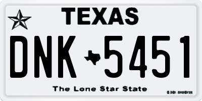TX license plate DNK5451