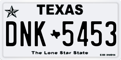 TX license plate DNK5453
