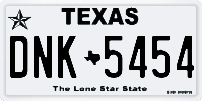TX license plate DNK5454