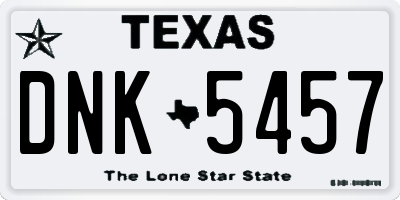 TX license plate DNK5457
