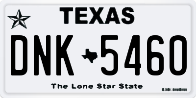 TX license plate DNK5460
