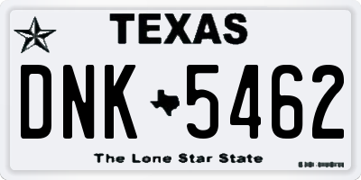 TX license plate DNK5462