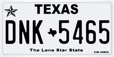 TX license plate DNK5465